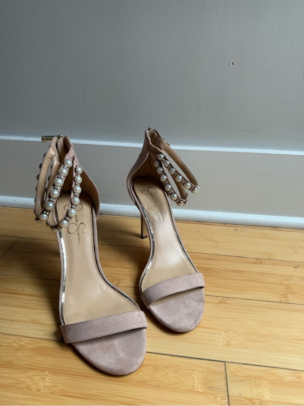 Jessica Simpson Blush/Pink Pearl-Ankle Strap Heels
